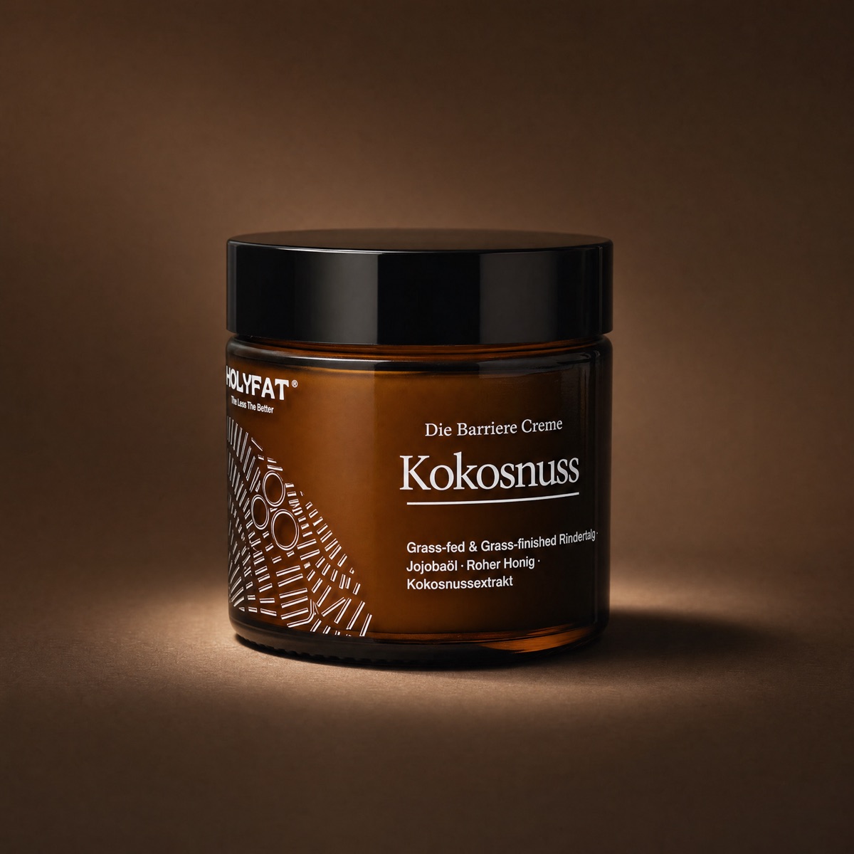 HolyFat Tallow Cream Kokosnuss, Die Barriere Creme, im Braunglastiegel